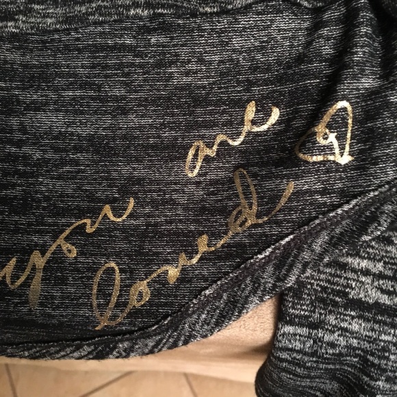 Lucky Brand Black/Grey Cold Shoulder Top - Picture 6 of 8